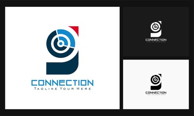 letter G connection concept design logo