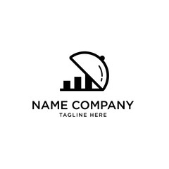 Financial Advisors with bar chart Logo Design Template Vector Icon