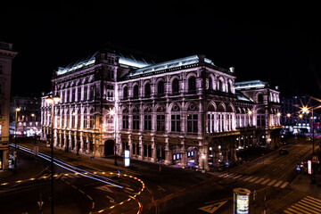 Fototapeta na wymiar Sightseeing during night in Vienna, Austria