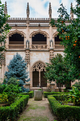 Fototapeta na wymiar Gothic atrium of Monastery of San Juan de los Reyes in the city of Toledo, Spain