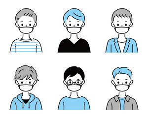 マスク　男性　複数　セット