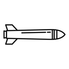 Missile bomb icon. Outline missile bomb vector icon for web design isolated on white background