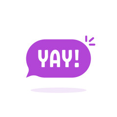 color yay speech bubble like hooray