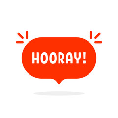 red hooray bubble like yay speech