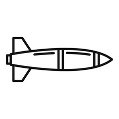 Missile aircraft icon. Outline missile aircraft vector icon for web design isolated on white background