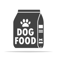 Bag of dog food icon vector isolated