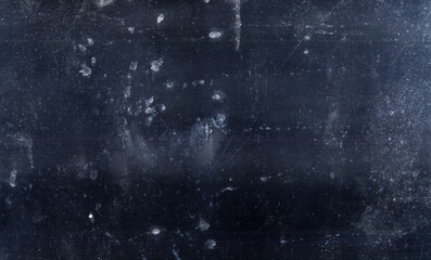 Dust overlay. Weathered blackboard. Dark stained grunge texture distressed old surface with scratches grainy noise effect for photo editor.