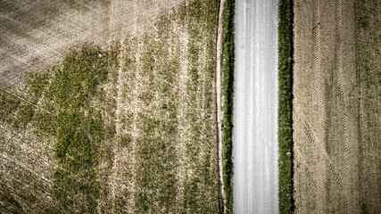 Along the road seen form above