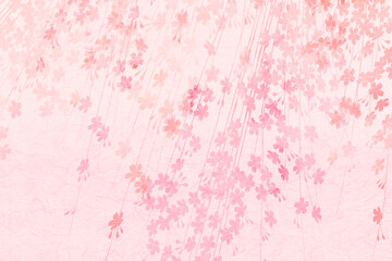 Fototapeta premium 桜のシルエットと和紙の背景テクスチャ