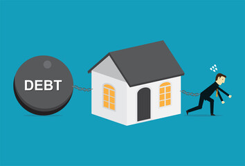 A house tethered to a large debt