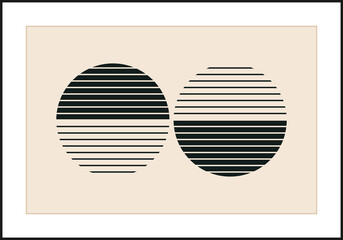 Minimal 20s geometric design poster, vector template with primitive shapes