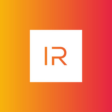 Creative initial letter IR square logo design concept vector