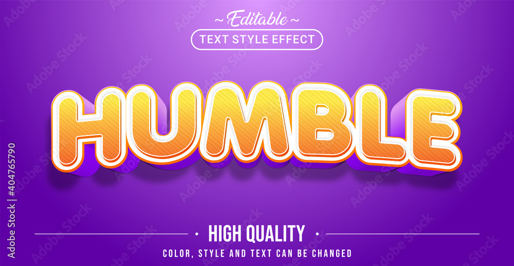 Poster Editable text style effect - Humble text style theme.