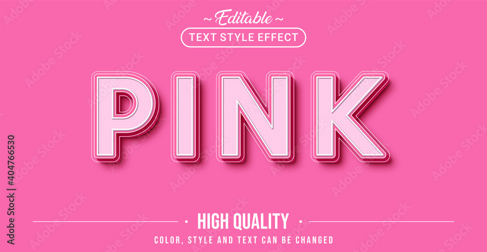 Poster editable text style effect - pink text style theme.
