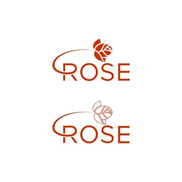 Red Rose Flower  Logo Design template vector