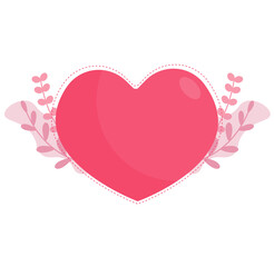 Heart shape with floral element. Good to use for Valentine's day element, content related to romantic and love.