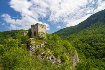 Soko Grad (Sokolac), medieval city and fortress 2 km east of the spa town of Sokobanja, Serbia