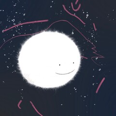 Streichelzarter Moon in outer space