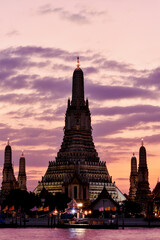 Wat Arun temple at sunset 