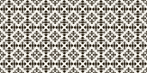 Background pattern with black and white ornament. Seamless wallpaper texture. Vector image