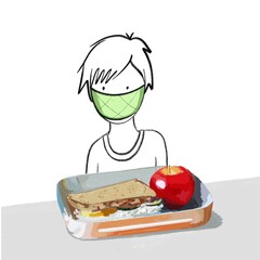 Wie soll ich mein Pausenbrot mit Maske essen?