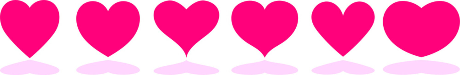 different shape of red heart, decoration holiday for Valentine's day on February 14 