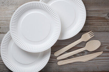 Disposable plate and cutlery
