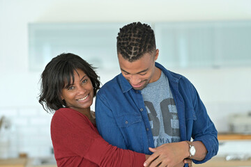 Portrait of african american couple embracing each other, lifestyle