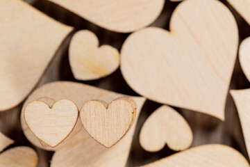 Obraz premium Wooden hearts background