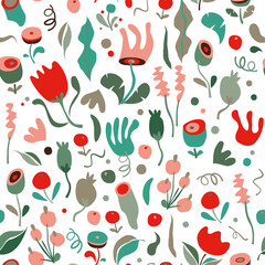 Vector Floral pattern. Seamless vector texture. Fashion prints..Vector flowers illustrations - 404778958