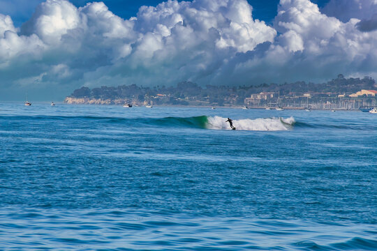 Surfing Hammonds Reef In Montecito