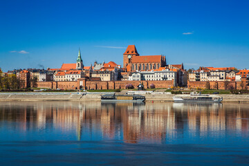 Panorama of the old town of Torun, Poland