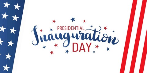 Fototapeta na wymiar Presidential Inauguration Day 2021 USA. American election. Patriotic illustration with flag