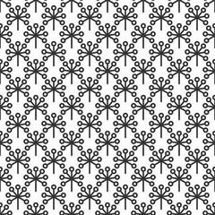 Floral Seamless pattern texture with berries branches in black and white.