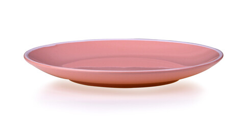 pink plate isolated on white background