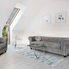 Simple attic living room