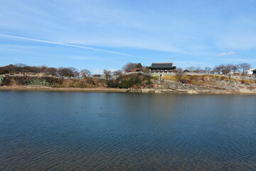 Landscape around Jinju Castle in Korea