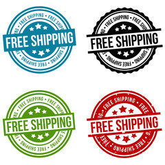 Free Shipping Badge - Online Shopping Button