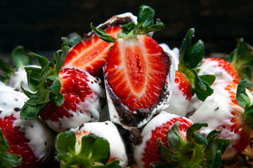 Homemade Chocolate Dipped Strawberries Ready to Eat,