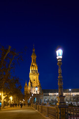 Seville, Andalusia, Spain, Europe. Plaza de España, Seville, Spain built for the Ibero-American Exposition of 1929.