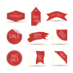 Best choice tags, vector red labels isolated on white background. New tag ribbon and banner vector.