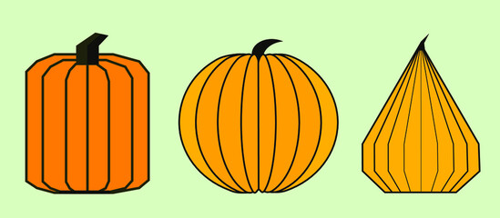 Halloween geometric shapes
 pumpkin on a white background
