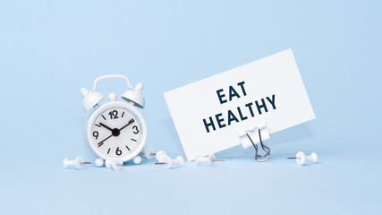 Eat Healthy - concept of text on business card