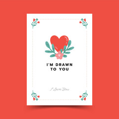 Hand drawn cute doodle valentines day poster template