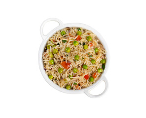 Indian Cuisine Basmati Rice Pilaf, Pulao With Peas or Matar Rice and Vegetables