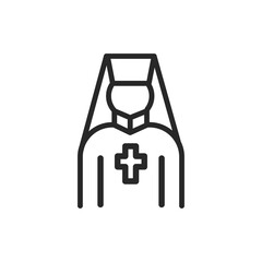 Priest color line icon. Isolated vector element.