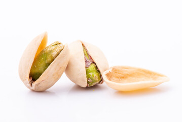 Pistachios isolated on a white background