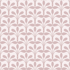 Art deco seamless pattern in vector on a pink background. Abstract ornament in the form of a palm branch