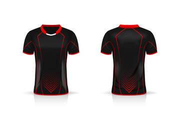 Specification Soccer Sport mockup , Esports Gaming T Shirt Jersey template. mock up uniform . Vector Illustration design