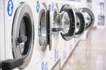 White Washing Machines At laundry service